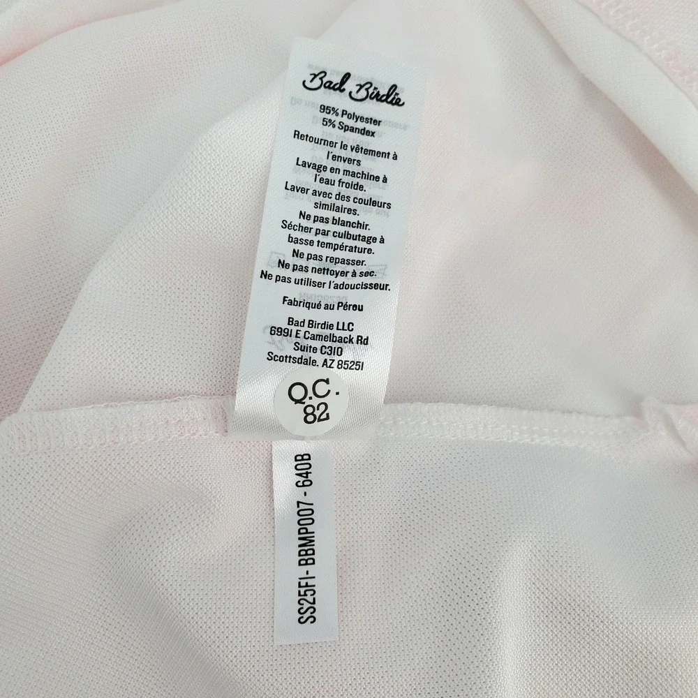 Bad Birdie Day Dreamin Pink White Tie Dye Golf Polo Shirt Short Sleeve Mens XXL